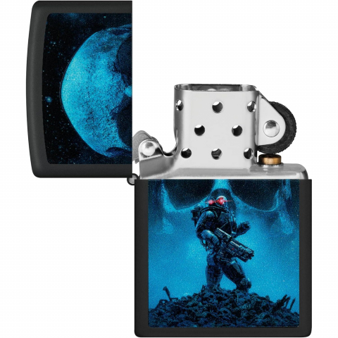 Zippo Mat Siyah Uzay Askeri �akmak