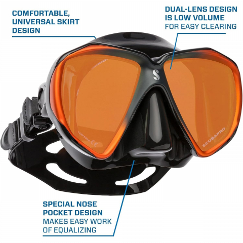ScubaPro Spectra D���k Hacimli �ift Caml� Dal�� Maskesi