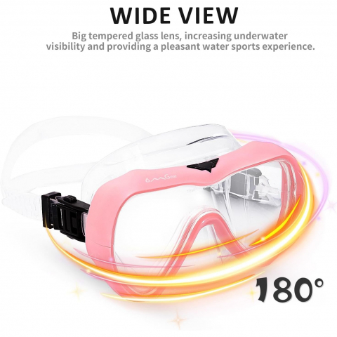 OMGear Temperli Cam Dal�� ve �norkel Maskesi