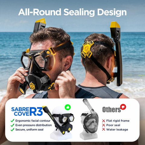 SABRE COVE Tam Y�z �norkel Maskesi