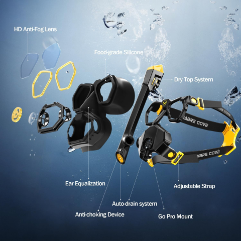 SABRE COVE Tam Y�z �norkel Maskesi
