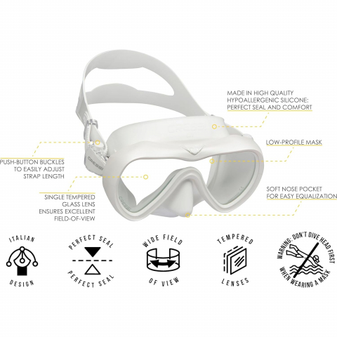 Cressi A1 Anti-Fog Tek Caml� Dal�� ve Serbest Dal�� Maskesi