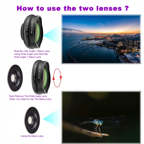 Anazalea Telefon Kamera Lensi (Wide Angle Ve Macro Lens)