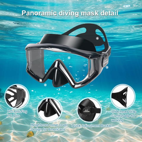 EXP VISION Ultimate Pano 3 HD Panoramik �norkel ve Dal�� Maskesi