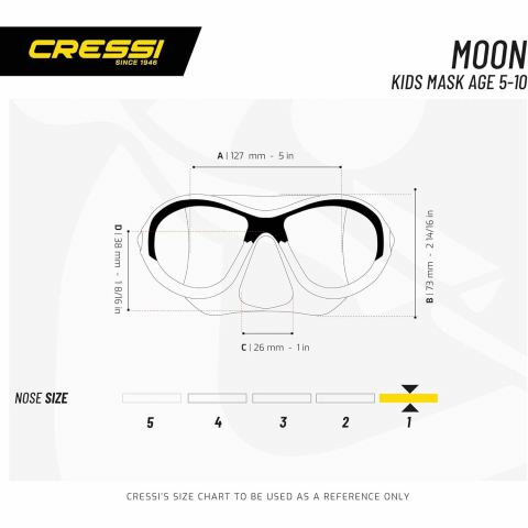 Cressi Moon �ocuk �ift Caml� Y�zme ve �norkel Maskesi