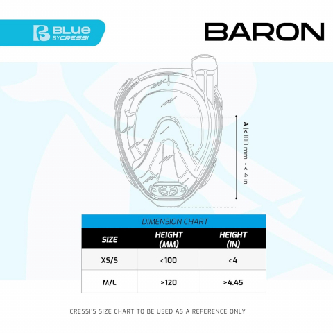 Cressi Baron Tam Y�z �norkel Maskesi M/L