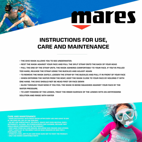 Mares Pirate Junior �ocuk �ift Caml� �norkel Maskesi