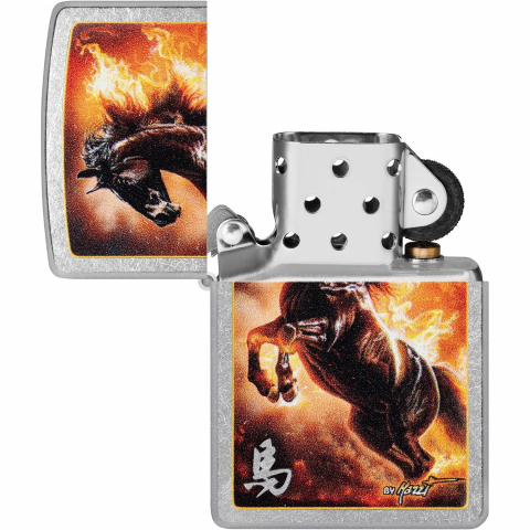 Zippo Stallion Design Street Chrome R�zgar Ge�irmez �akmak