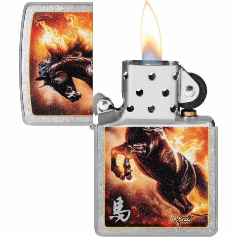 Zippo Stallion Design Street Chrome R�zgar Ge�irmez �akmak
