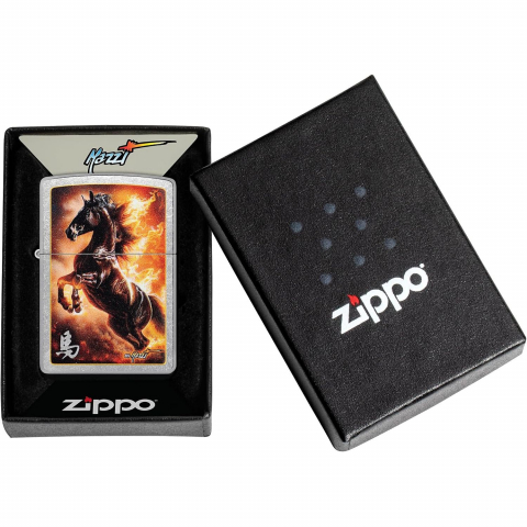 Zippo Stallion Design Street Chrome R�zgar Ge�irmez �akmak