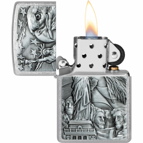Zippo American Emblem Street Chrome R�zgar Ge�irmez �akmak