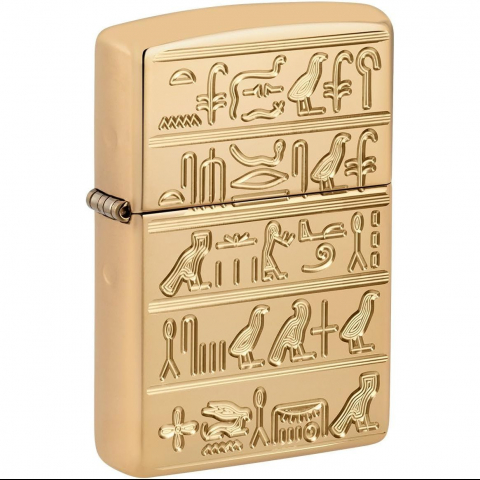 Zippo Hieroglyphs High Polish Brass R�zgar Ge�irmez �akmak