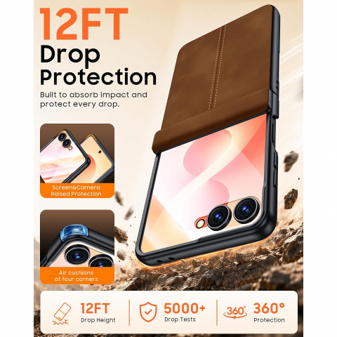 BSNRM Galaxy Z Flip 8 �nce Koruyucu K�l�f-Brown