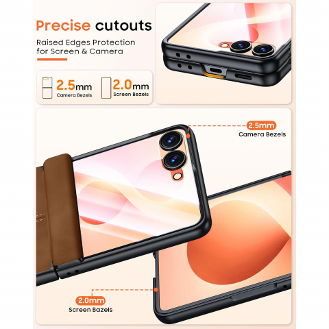 BSNRM Galaxy Z Flip 8 �nce Koruyucu K�l�f-Brown