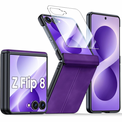 BSNRM Galaxy Z Flip 8 �nce Koruyucu K�l�f-Purple