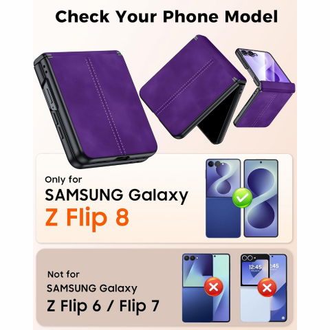 BSNRM Galaxy Z Flip 8 �nce Koruyucu K�l�f-Purple