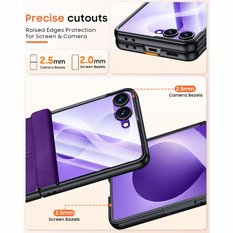BSNRM Galaxy Z Flip 8 �nce Koruyucu K�l�f-Purple