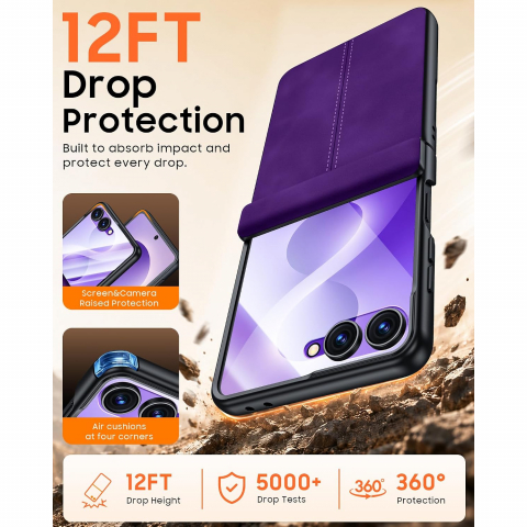 BSNRM Galaxy Z Flip 8 �nce Koruyucu K�l�f-Purple