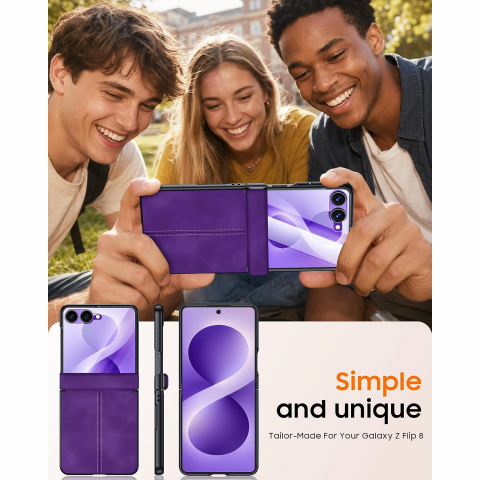 BSNRM Galaxy Z Flip 8 �nce Koruyucu K�l�f-Purple
