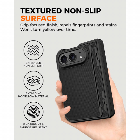 NINKI iPhone Duo Manyetik Gizli Standl� Mente�eli K�l�f-Black