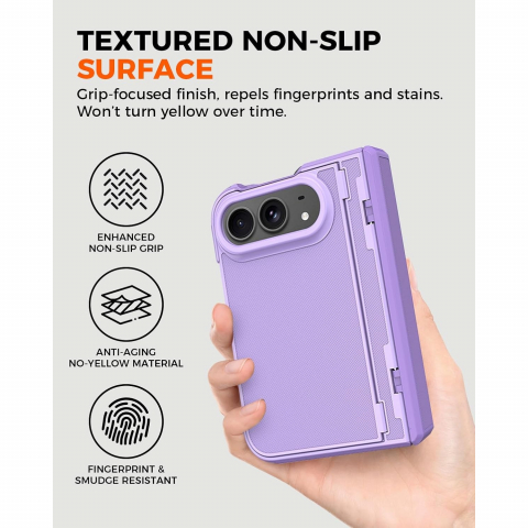 NINKI iPhone Duo Manyetik Gizli Standl� Mente�eli K�l�f-Purple