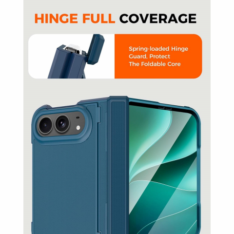 NINKI iPhone Duo Manyetik Gizli Standl� Mente�eli K�l�f-Blue
