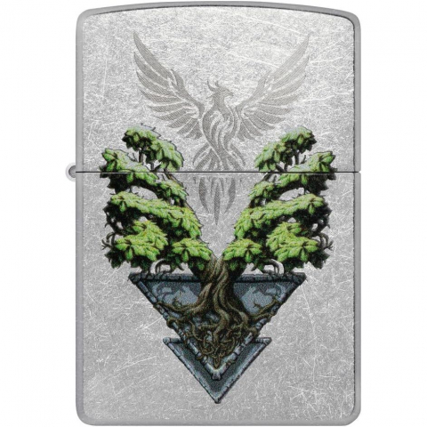 Zippo Phoenix Tree Design Street Chrome �akmak