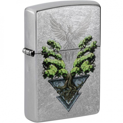 Zippo Phoenix Tree Design Street Chrome �akmak