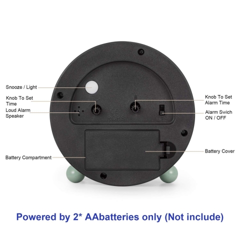 Mensent Ye�il Analog �alar Saat