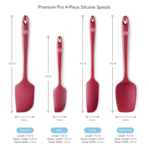 LDIRECTOR Silikon Spatula Seti Krmz ( 4 adet)