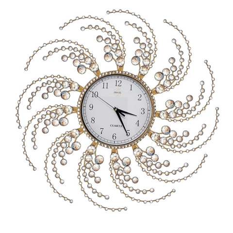 Meida Metal Kristal Dekoratif Duvar Saati