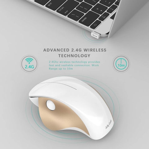 Jelly Comb Beyaz/Gold Wireless Ergonomik Vertical Mouse