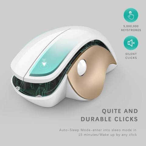 Jelly Comb Beyaz/Gold Wireless Ergonomik Vertical Mouse