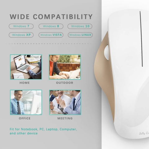 Jelly Comb Beyaz/Gold Wireless Ergonomik Vertical Mouse