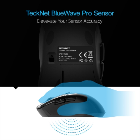 TeckNet Ergonomik 2.4G Wireless Optical Mobile Mouse