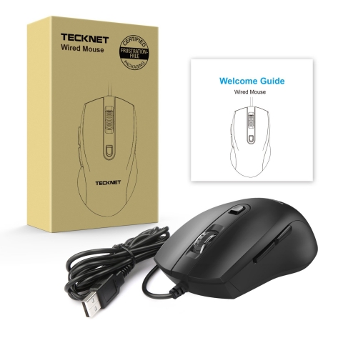 TeckNet Ergonomik USB Wired Optical Mouse