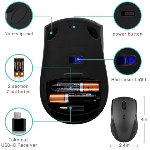 VIVI SKY Type C Wireless Ergonomik Mouse