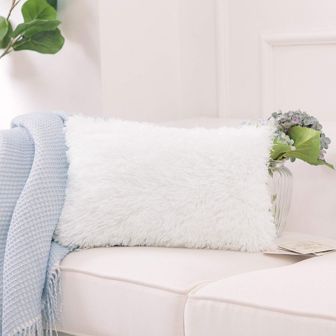 NordECO HOME Yumuak Beyaz Pelu Yastk Klf (2 Adet)