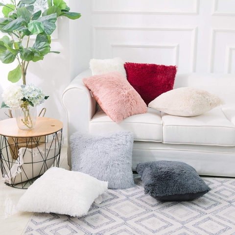 NordECO HOME Yumuak Beyaz Pelu Yastk Klf (2 Adet)