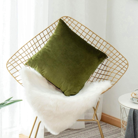HOME BRILLIANT Dekoratif 2l Yastk Klf (Avokado Yeili) 66cm