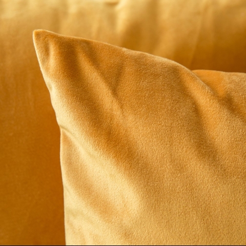 MIULEE Dekoratif Kadife 45x45cm Hardal Yastk Klf (2 Adet)