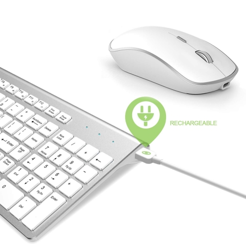 J JOYACCESS Beyaz Ergonomik Wireless Klavye ve Mouse