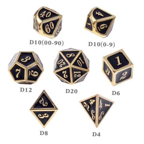 DNDND DND Zar Seti Siyah ve Alt�n (7 Par�a)