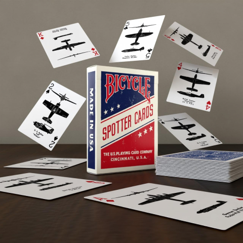 Bicycle American Flag Poker Boy Oyun Kartlar�-WWII Spotter (Blue)