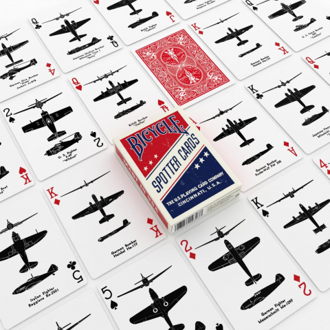 Bicycle American Flag Poker Boy Oyun Kartlar�-WWII Spotter (Red)