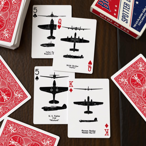 Bicycle American Flag Poker Boy Oyun Kartlar�-WWII Spotter (Red)