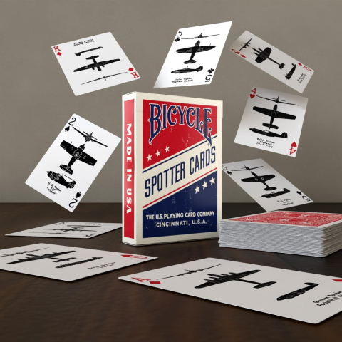 Bicycle American Flag Poker Boy Oyun Kartlar�-WWII Spotter (Red)