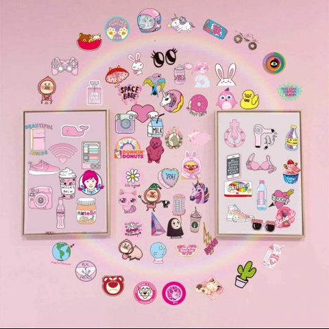 POP STICKER Pembe Sticker kartma (102 Adet)