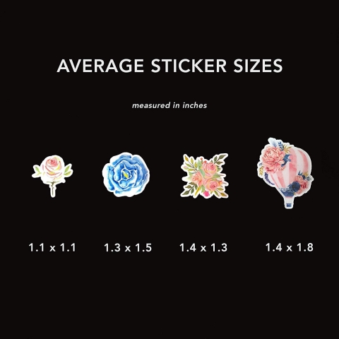 Navy Peony iek Sticker kartma (38 Adet)