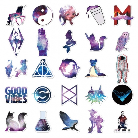ShuGuoTu Galaxy Sticker ��kartma (100 Adet)